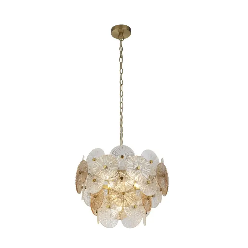 Betaalbaar Searchlight Wagon - hanglamp - Ø 45 x 120 cm - brons, transparant en amber