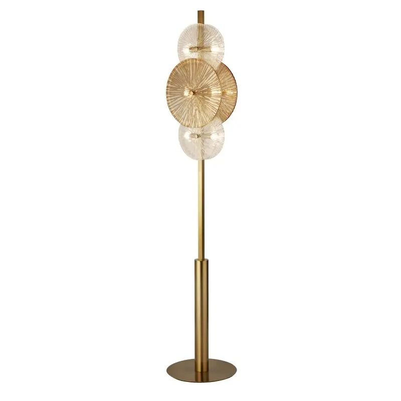 Searchlight Wagon - vloerlamp - Ø 30 x 151 cm - brons, transparant en amber Hete Deal