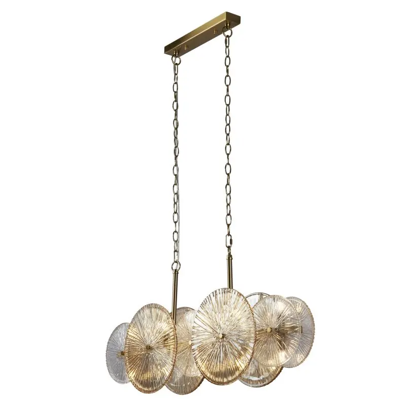 Searchlight Wagon - hanglamp - 90 x 16 x 120 cm - brons, transparant en amber Hete Deal