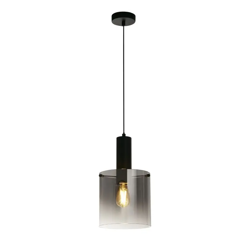 Wereldwijde Verzending Searchlight Sweden - hanglamp - Ø 22 x 120 cm - mat zwart en gerookt glas