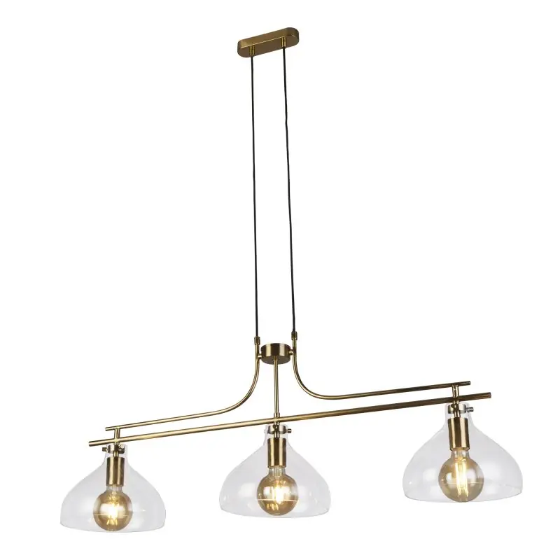 Garantie Inbegrepen Searchlight Margarita - hanglamp - 110 x 120 cm - messing en transparant