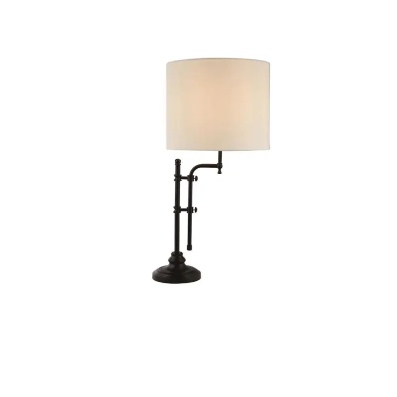 Koop Vandaag Searchlight Munich - tafellamp - 36 x 77 cm - zwart en natuurlijk linnen