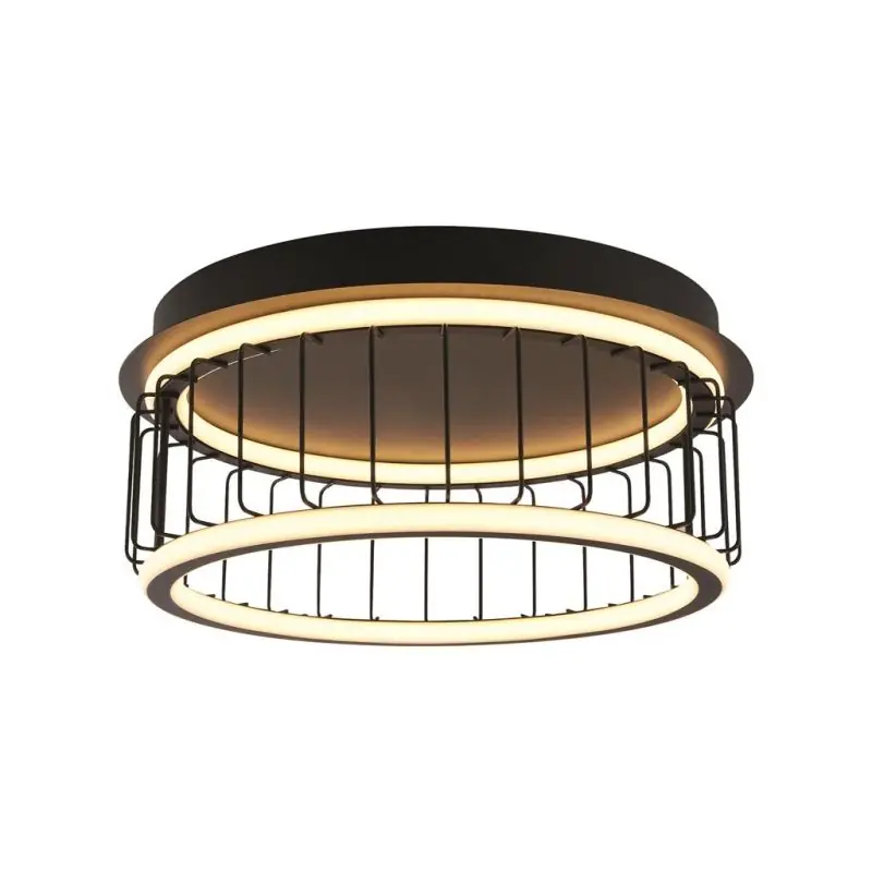 Koop Online Searchlight Circolo - plafondlamp - Ø 40 x 18 cm - 3 stappen dimbaar - 40W LED incl. - zwart en wit