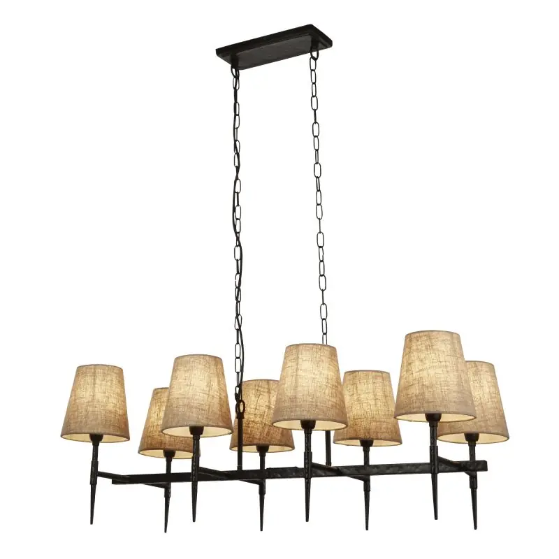 Aanbieding Searchlight Gothic - luster - 91 x 150 cm - zwart en natuurlijk linnen