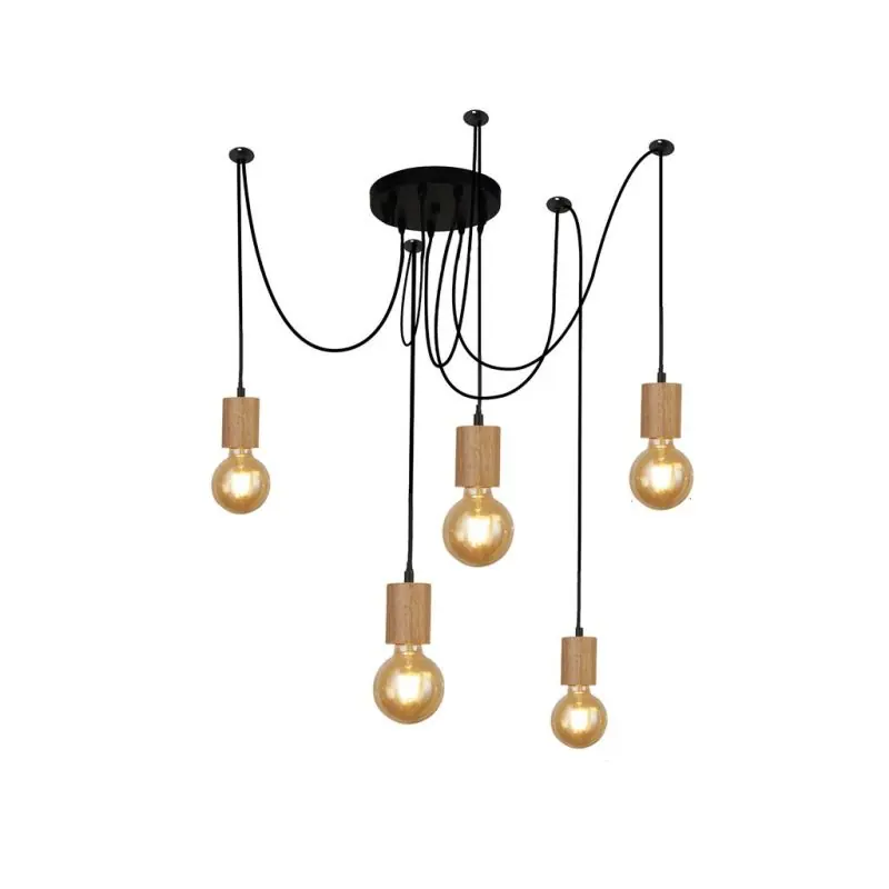 Alleen Vandaag Searchlight Spinny - hanglamp - Ø 28 x 200 cm - mat zwart