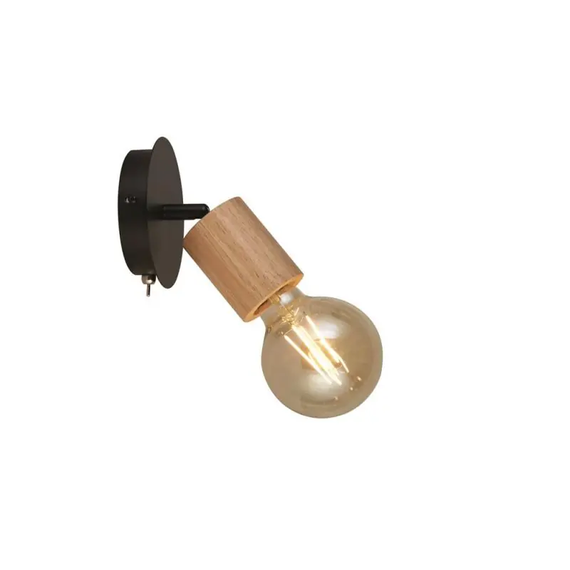 Gratis Retour Searchlight Spinny - wandverlichting met schakelaar - Ø 12 x 15 cm - mat zwart