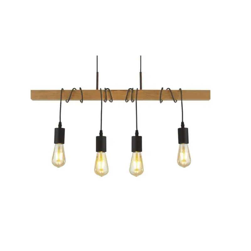 Searchlight Woody - hanglamp - 70 x 150 cm - zwart en bruin Koop Online