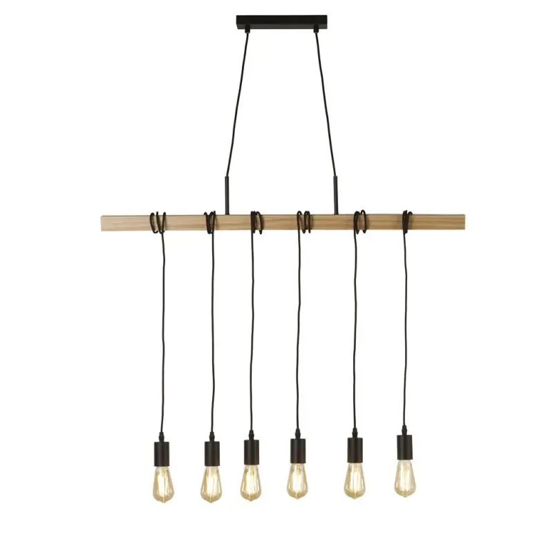 Shop Nu Searchlight Woody - hanglamp - 100 x 150 cm - zwart en bruin