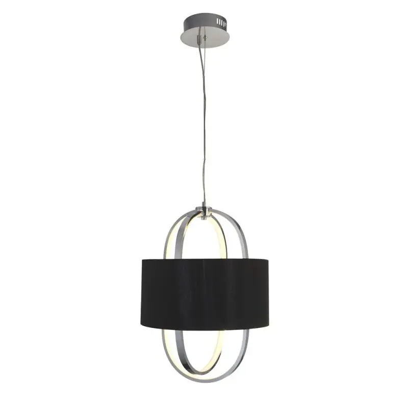 Veilige Betaling Searchlight Madrid - hanglamp - Ø 38 x 130 cm - 20W dimbare LED incl. - zwart en chroom