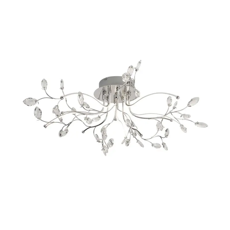 Searchlight Willow - plafondverlichting - Ø 73 x 23 cm - 20W dimbare LED incl. - chroom en transparant Populair