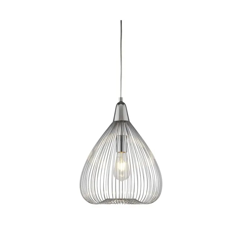 Veilige Betaling Searchlight Pumpkin - hanglamp - Ø 32 x 145 cm - chroom