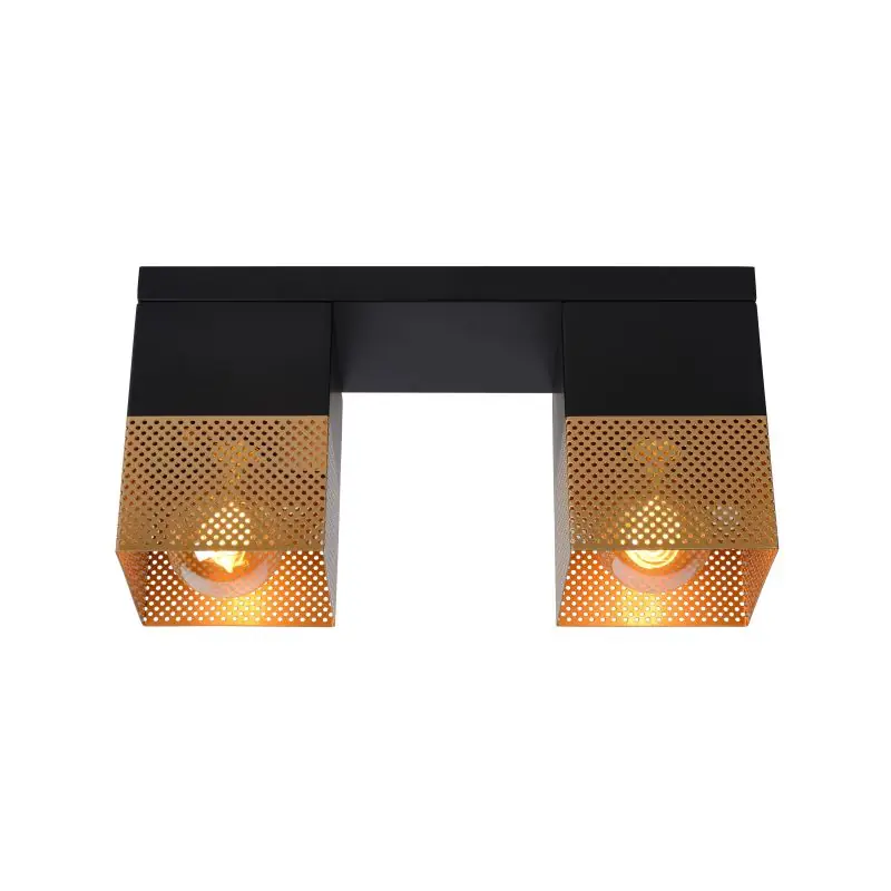 Meest Verkocht Lucide Renate - plafondverlichting - 32 x 10 x 16 cm - zwart en mat goud