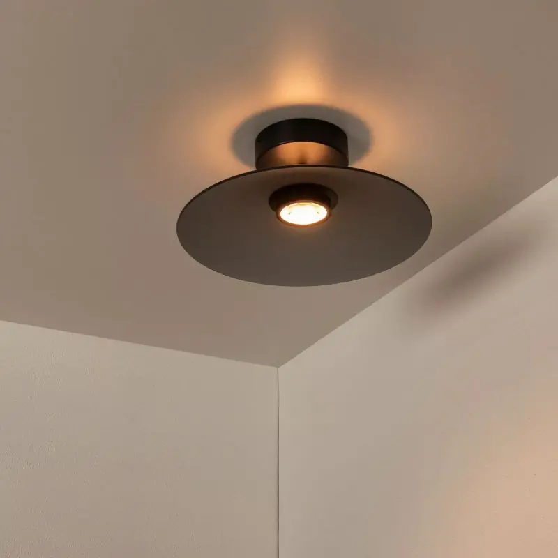 Lucide Menga - hanglamp - Ø 40 x 16 cm - 12W dimbare LED incl. - gerookt Express Levering