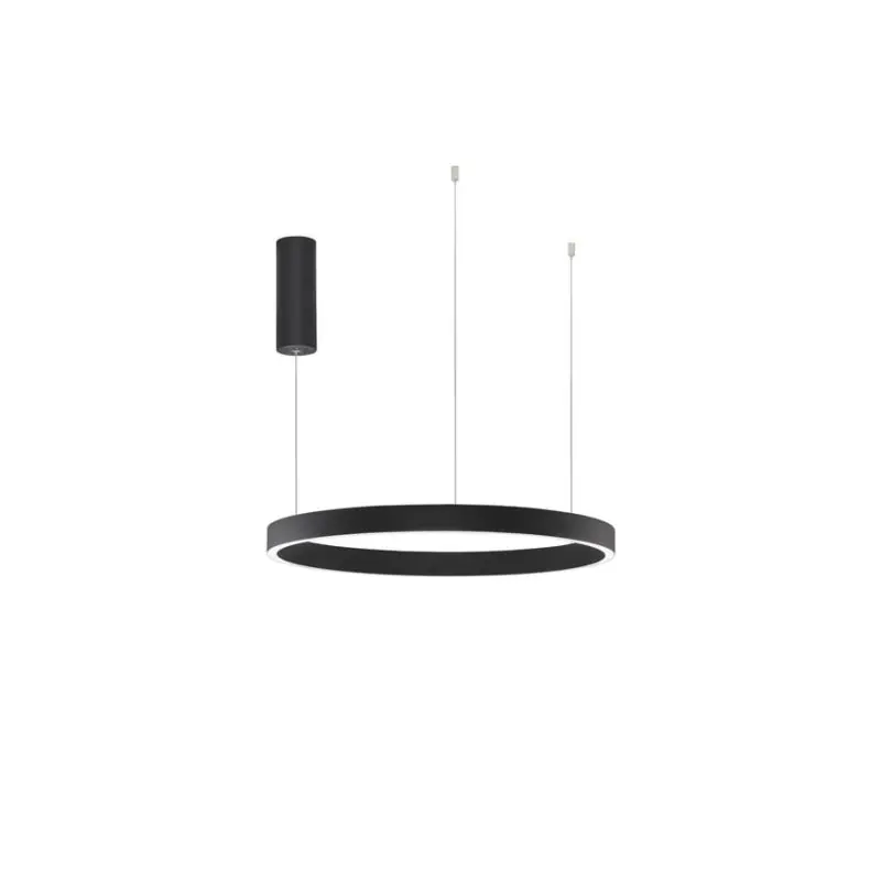 Origineel Nova Luce Elowen - hanglamp - Ø 60 x 150 cm - 60W dimbare LED incl. - zwart