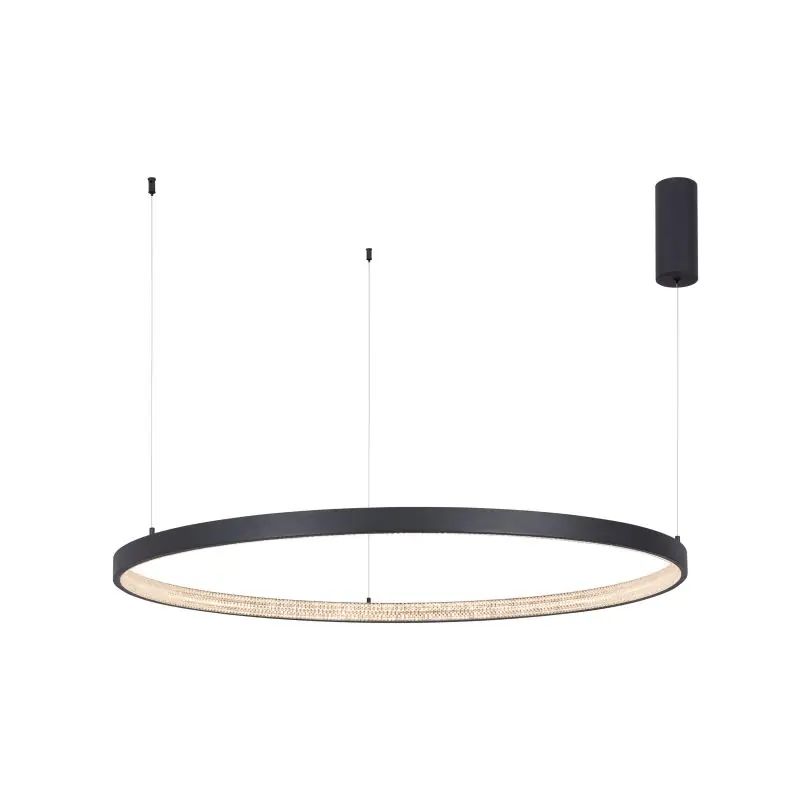 Ambachtelijk Nova Luce Preston - hanglamp - Ø 110 x 120 cm - 60W dimbare LED incl. - zand zwart