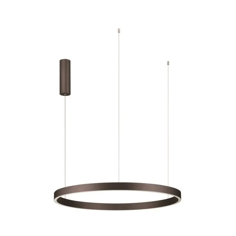 Wereldwijde Verzending Nova Luce Elowen - hanglamp - Ø 80 x 150 cm - 77W dimbare LED incl. - geborsteld koffiebruin