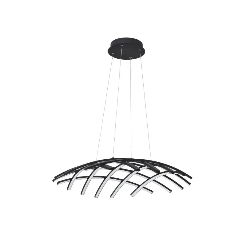 Op = Op Nova Luce Gropius - hanglamp - Ø 81 x 150 cm - 83W dimbare LED incl. - zand zwart
