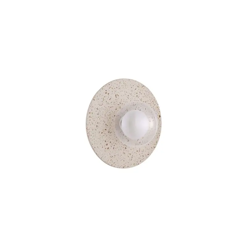 Ambachtelijk Nova Luce Vrahos - wandlamp - Ø 29,5 x 20 cm - beige terrazzo