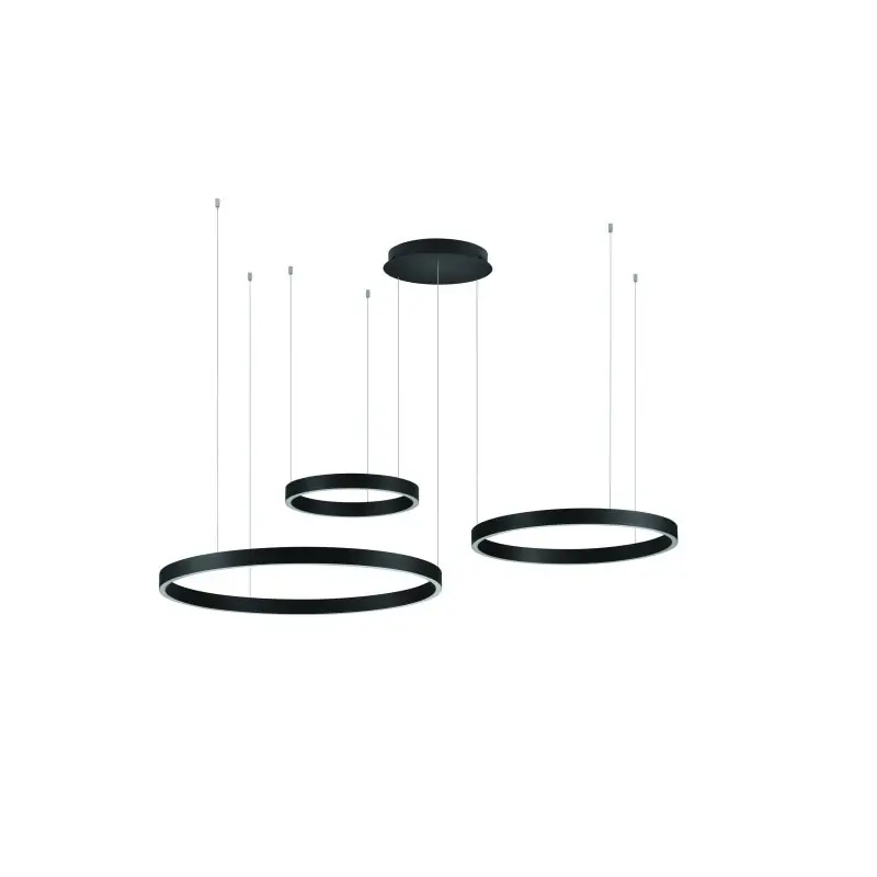 Snelle Levering Nova Luce Elowen - hanglamp - 148 x 250 x 106 cm - 181W dimbare LED incl. - zandzwart