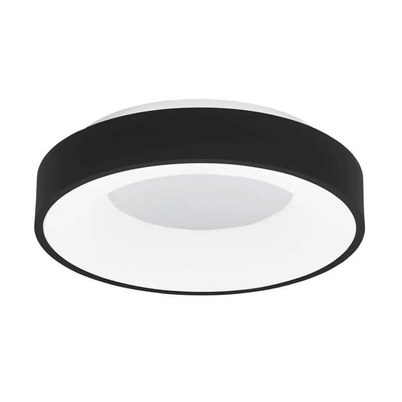 Superprijs Nova Luce Rando Thin - plafondverlichting - Ø 38 x 9 cm - 30W dimbare LED incl. - zand zwart