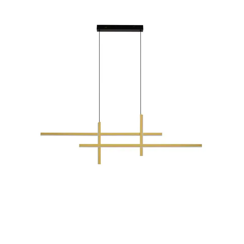 Nu Kopen Nova Luce Antama - hanglamp - 120 x 150 x 5 cm - 43W dimbare LED incl. - zandzwart en goud