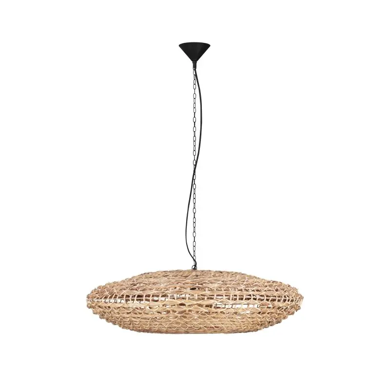 Alleen Vandaag Nova Luce Bola - hanglamp - Ø 81,5 x 200 cm - natuurlijk en zwart