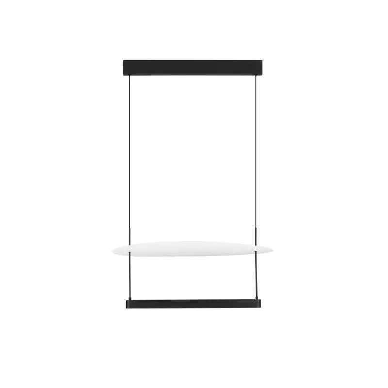 Actieprijs Nova Luce Diona - hanglamp - Ø 60 x 160 cm - 40W dimbare LED incl. - zandzwart en wit