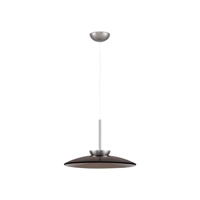 Alleen Vandaag Nova Luce Esti - hanglamp - Ø 50 x 240 cm - 21W dimbare LED incl. - geborsteld nikkel en donkerbruin glas
