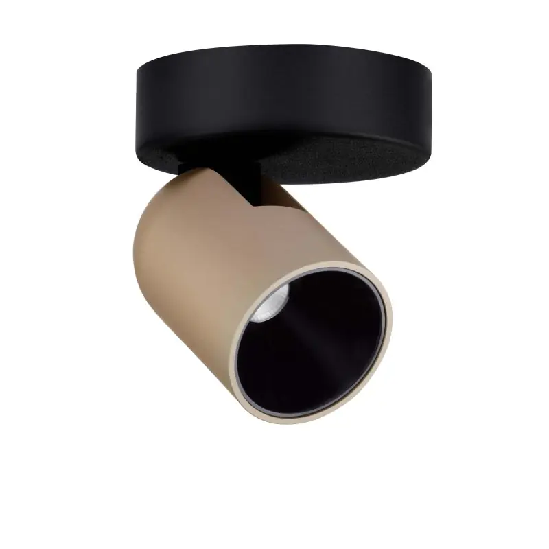 Ambachtelijk Nova Luce Sirmos - plafondlamp - Ø 10 x 12,6 cm - 8W dimbare LED incl. - Moca-koffie en zandzwart