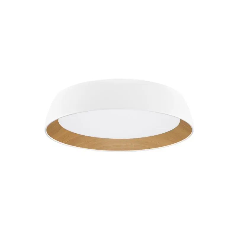 Nova Luce Sigi - plafondlamp - Ø 45 x 10 cm - 40W dimbare LED incl. - zandwit en hout Topkwaliteit