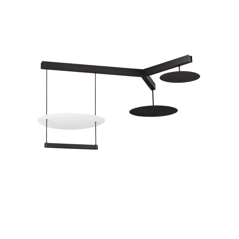 Actieprijs Nova Luce Diona - hanglamp - 120 x 150 x 100 cm - 81W dimbare LED incl. - zandzwart en wit