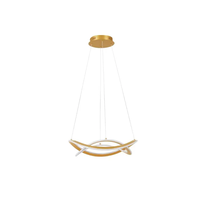 Tijdelijk Beschikbaar Nova Luce Celestia - hanglamp - Ø 60 x 120 cm - 87W dimbare LED incl. - messing goud