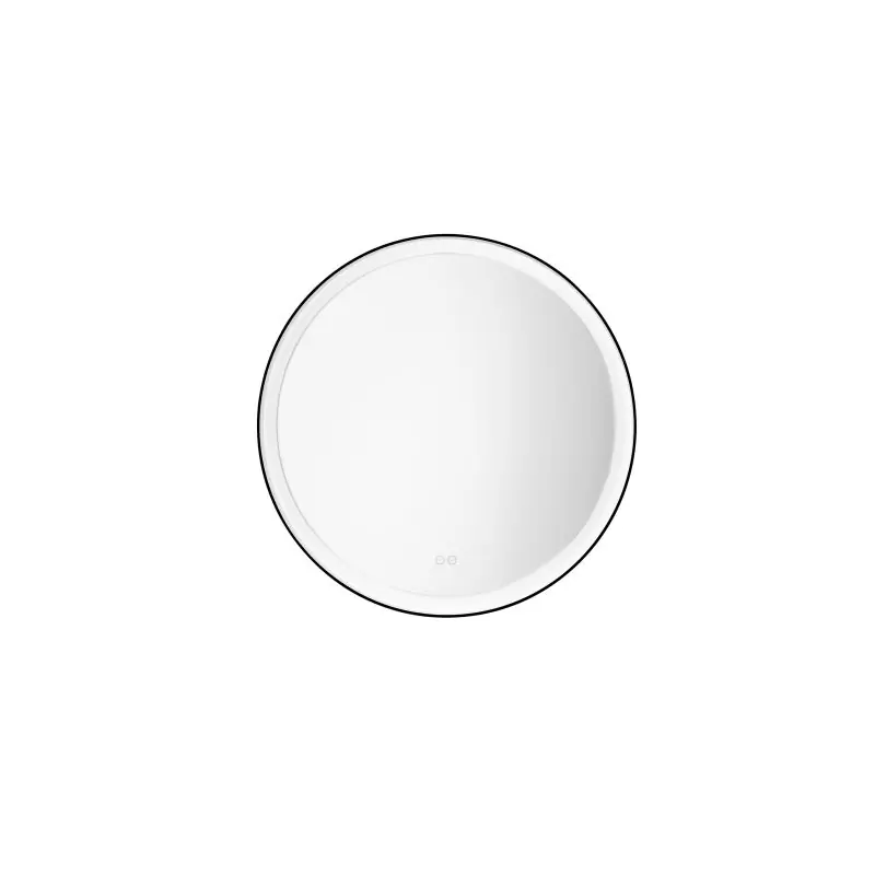 Nova Luce Ural - spiegel met verlichting - Ø 80 x 3,5 cm - 29W LED incl. - IP44 - zandzwart en wit Authentiek