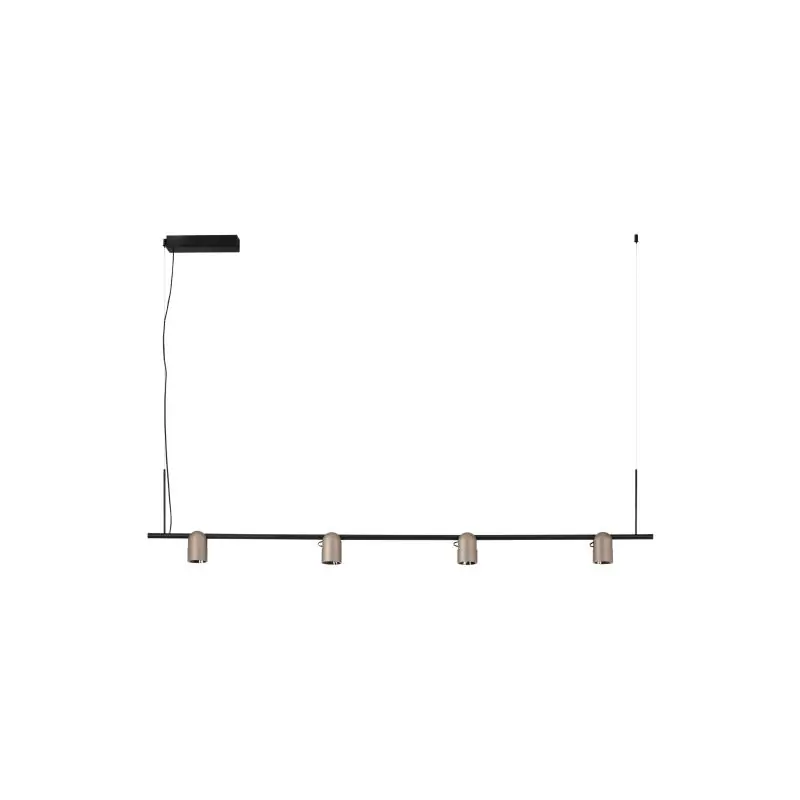 Nova Luce Sirmos - hanglamp - 150 x 212,4 x 6 cm - 30W dimbare LED incl. - Moca-koffie en zandzwart Lage Kosten