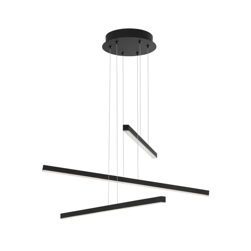 Snelle Levering Nova Luce Eben - hanglamp - 55 x 55 x 180 cm - 40W LED incl. - zand zwart