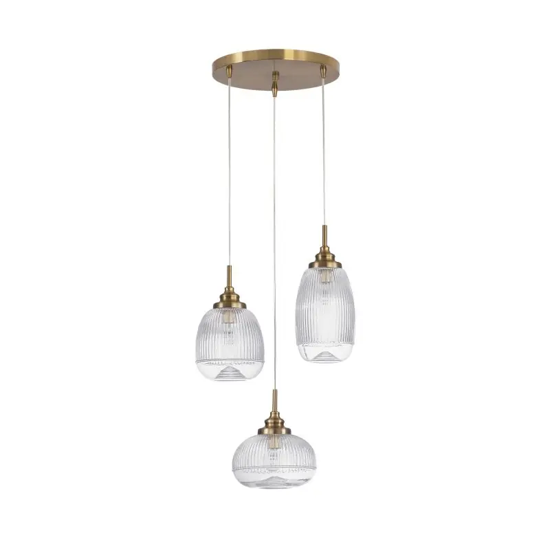 Professioneel Nova Luce Mond - hanglamp - Ø 49 x 120 cm - satijn goud en transparant