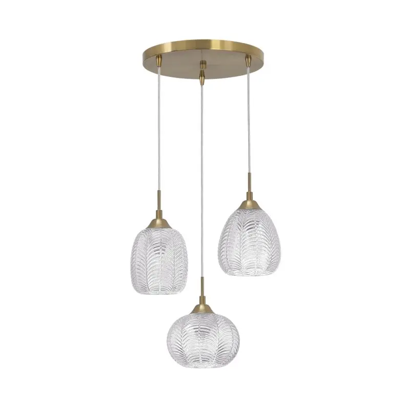 Voordeelprijs Nova Luce Vario - hanglamp - Ø 39 x 120 cm - satijn goud en transparant