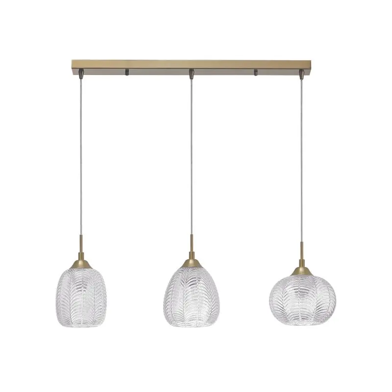 Nova Luce Vario - hanglamp - 76 x 18 x 120 cm - satijn goud en transparant Veilige Betaling
