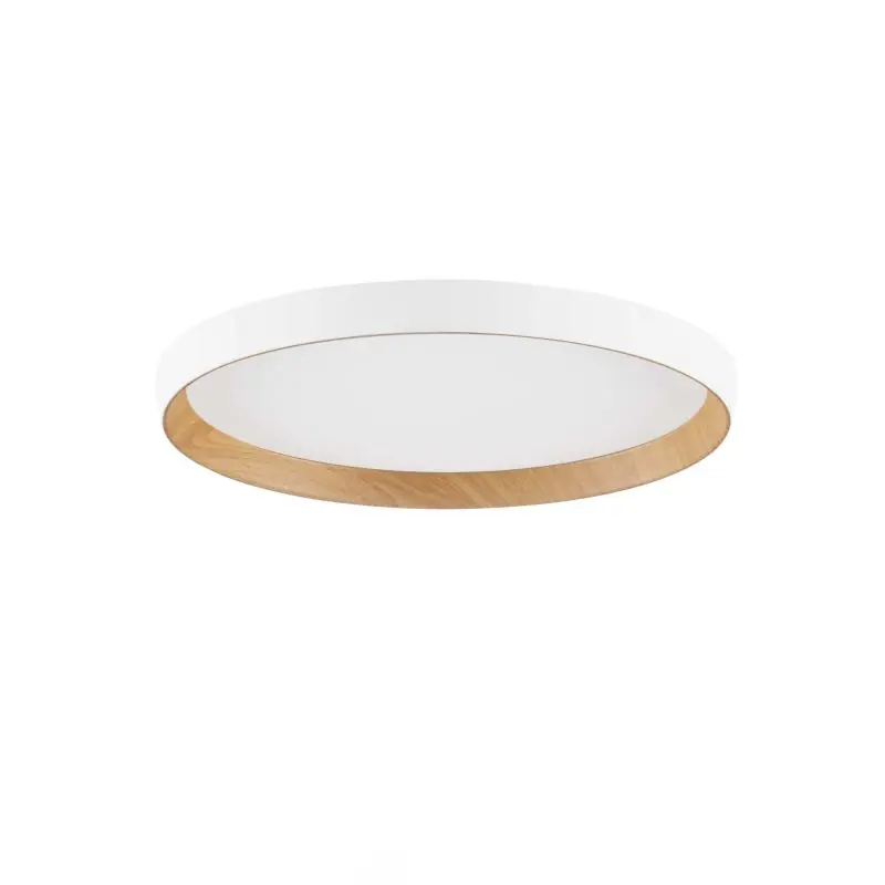 Premium Nova Luce Vomos - plafondlamp - Ø 40 x 7 cm - 36W dimbare LED incl. - zandwit en hout