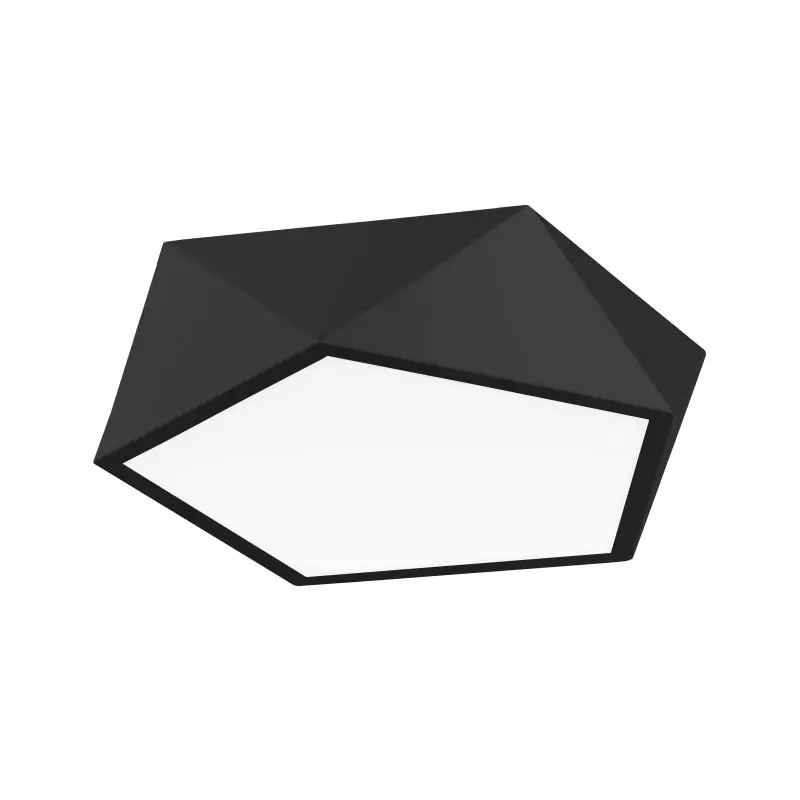 Alleen Vandaag Nova Luce Darius - plafondverlichting - 40 x 40 x 10 cm - zwart en mat wit