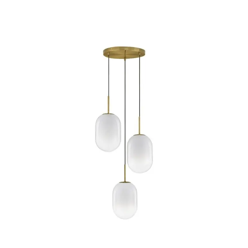 Shop Nu Nova Luce Chrysi - hanglamp - Ø 43 x 120 cm - messing goud en wit