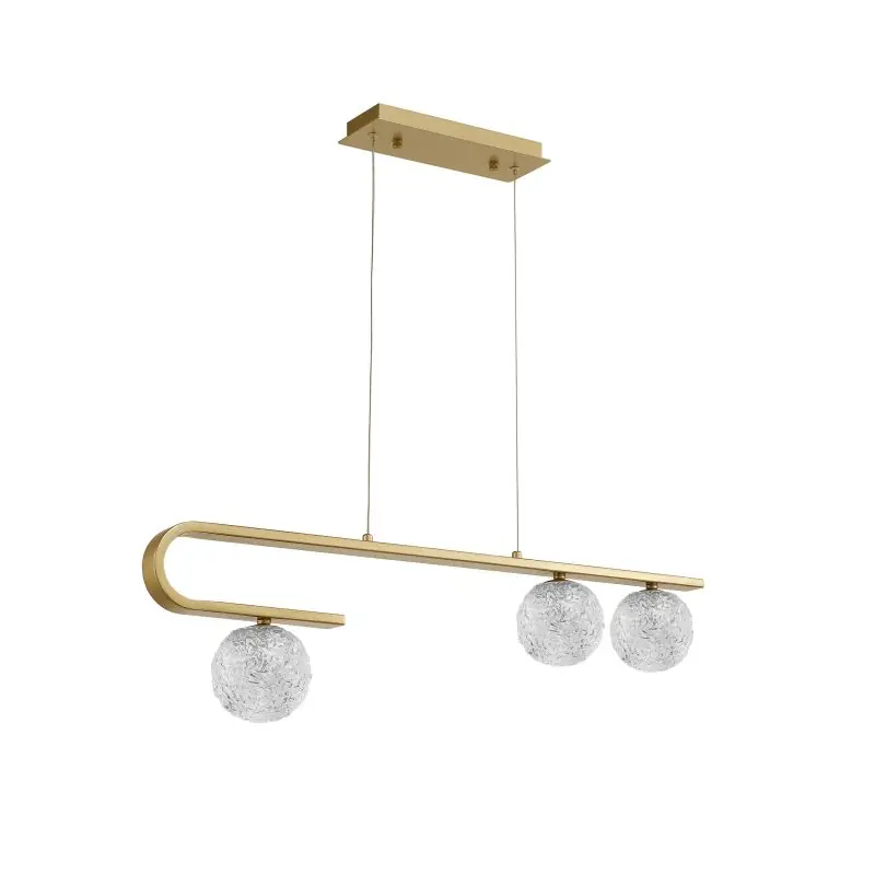 Aanbieding Nova Luce Mirano - hanglamp - 80 x 10 x 180 cm - messing goud en transparant