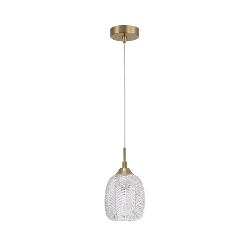 Nova Luce Vario - hanglamp - Ø 13,5 x 120 cm - satijn goud en transparant Gereduceerde Prijs