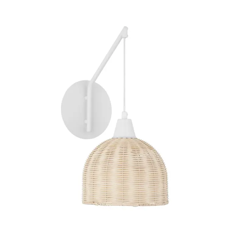 Topkwaliteit Nova Luce Fado - wandlamp - Ø 20,5 x 40 cm - natuurlijk rotan