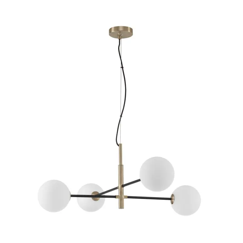 Nova Luce Vitra - hanglamp - 103 x 85 x 130 cm - satijn goud en zwart Finale Uitverkoop