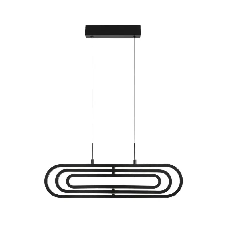 Weekendaanbieding Nova Luce Arte - hanglamp - 64 x 44 x 120 cm - 50W dimbare LED incl. - mat zwart