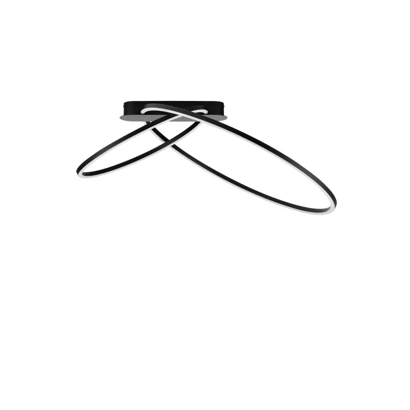 Rechtstreeks Van De Fabrikant Nova Luce Kiklos - plafondlamp - Ø 72 x 30 cm - 42W dimbare LED incl. - zandzwart