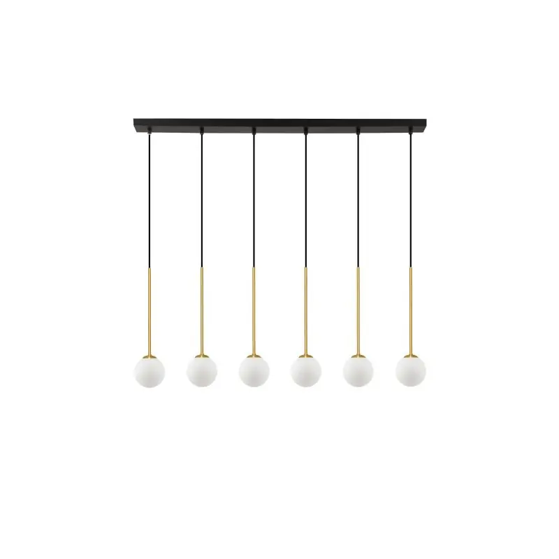 Nova Luce Savoy - hanglamp - 100 x 160 x 11 cm - satijn goud, mat zwart en wit opaal Koop Online