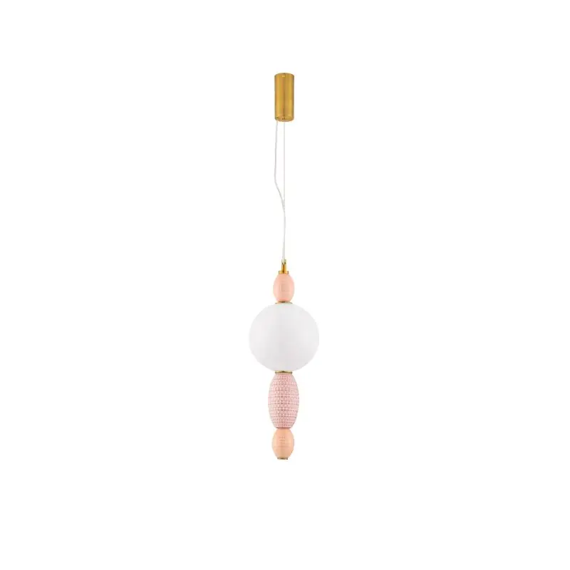 Snelle Levering Nova Luce Obrie - hanglamp - Ø 20 x 180 cm - 12W LED incl. - messing goud, oranje en roze