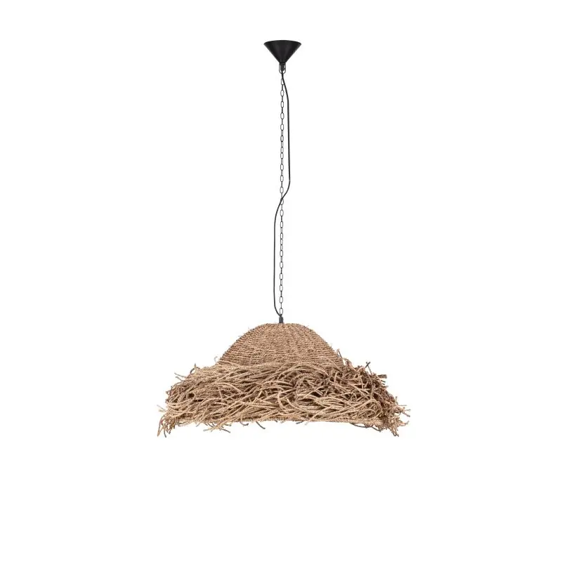 Rechtstreeks Van De Fabrikant Nova Luce Natu - hanglamp - Ø 86 x 200 cm - natuurlijk zeegras en zwart